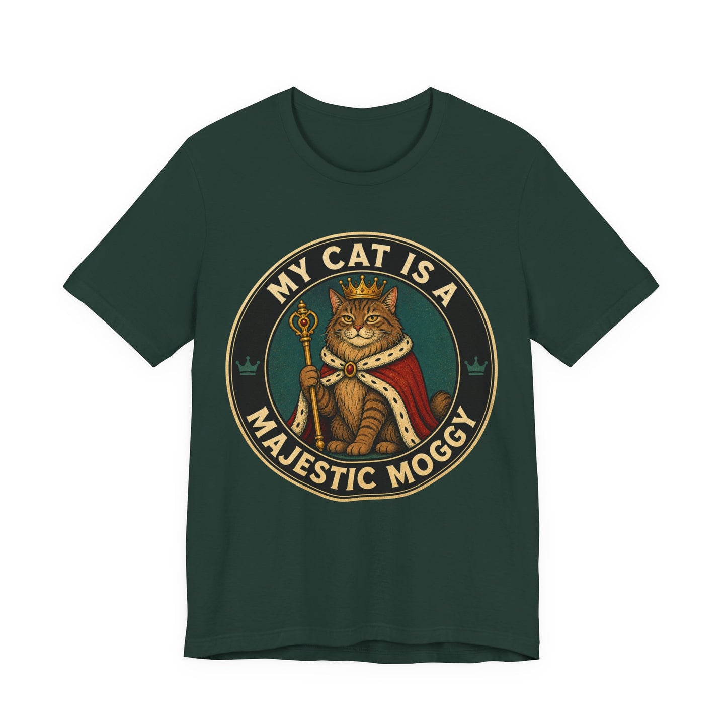 My Cat is a Majestic Moggy - Retro Whiskers - Dark T-Shirt | Cats With Character