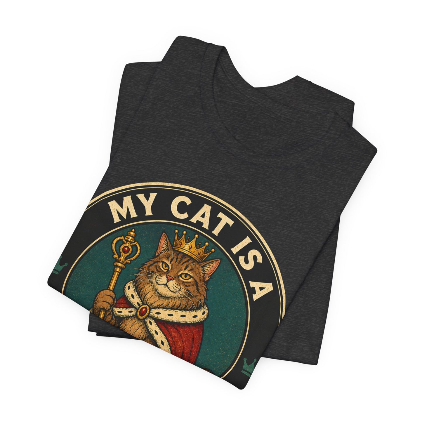 My Cat is a Majestic Moggy - Retro Whiskers - Dark T-Shirt | Cats With Character