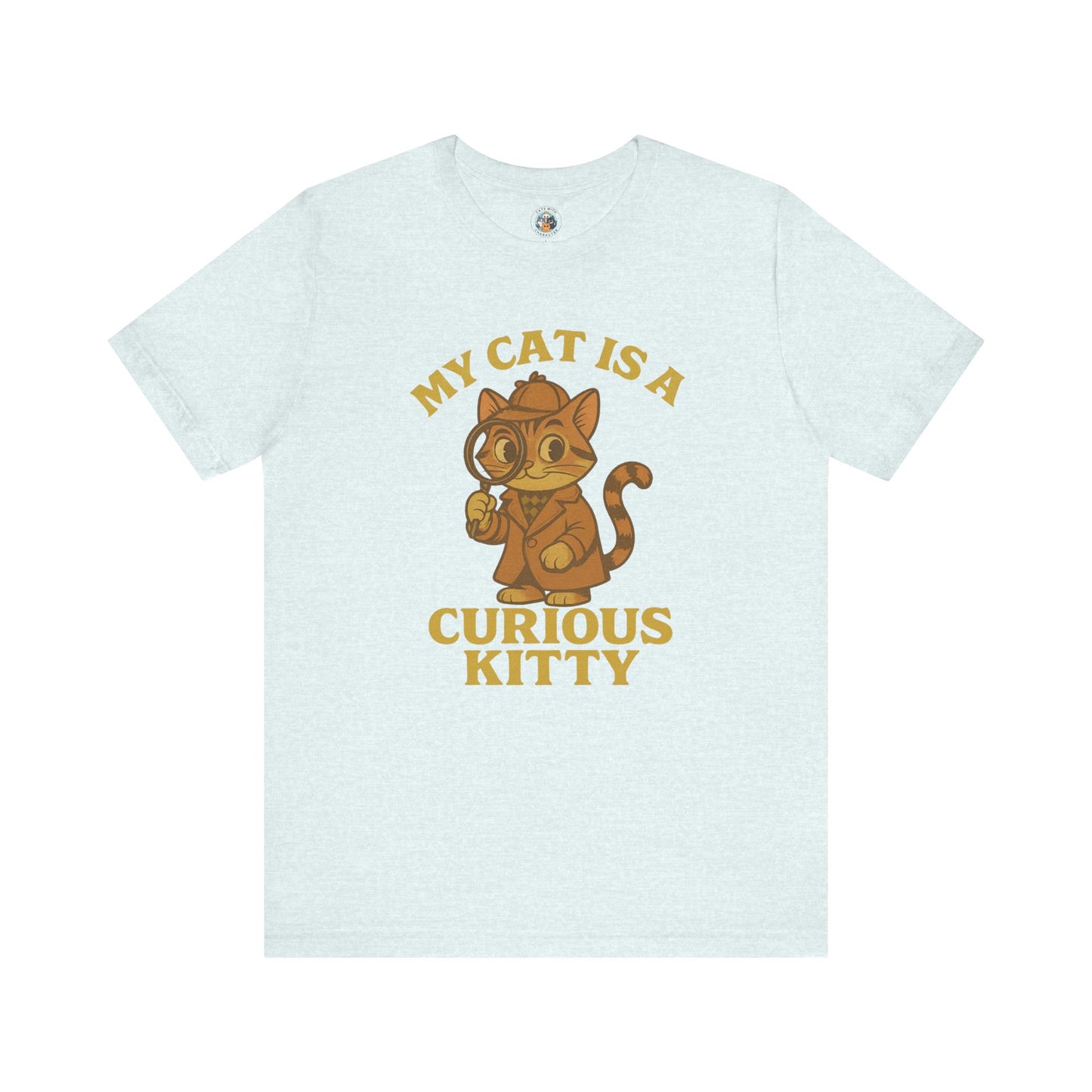 My Cat is a Curious Kitty - Retro Whiskers - Unisex Jersey Short Sleeve Tee