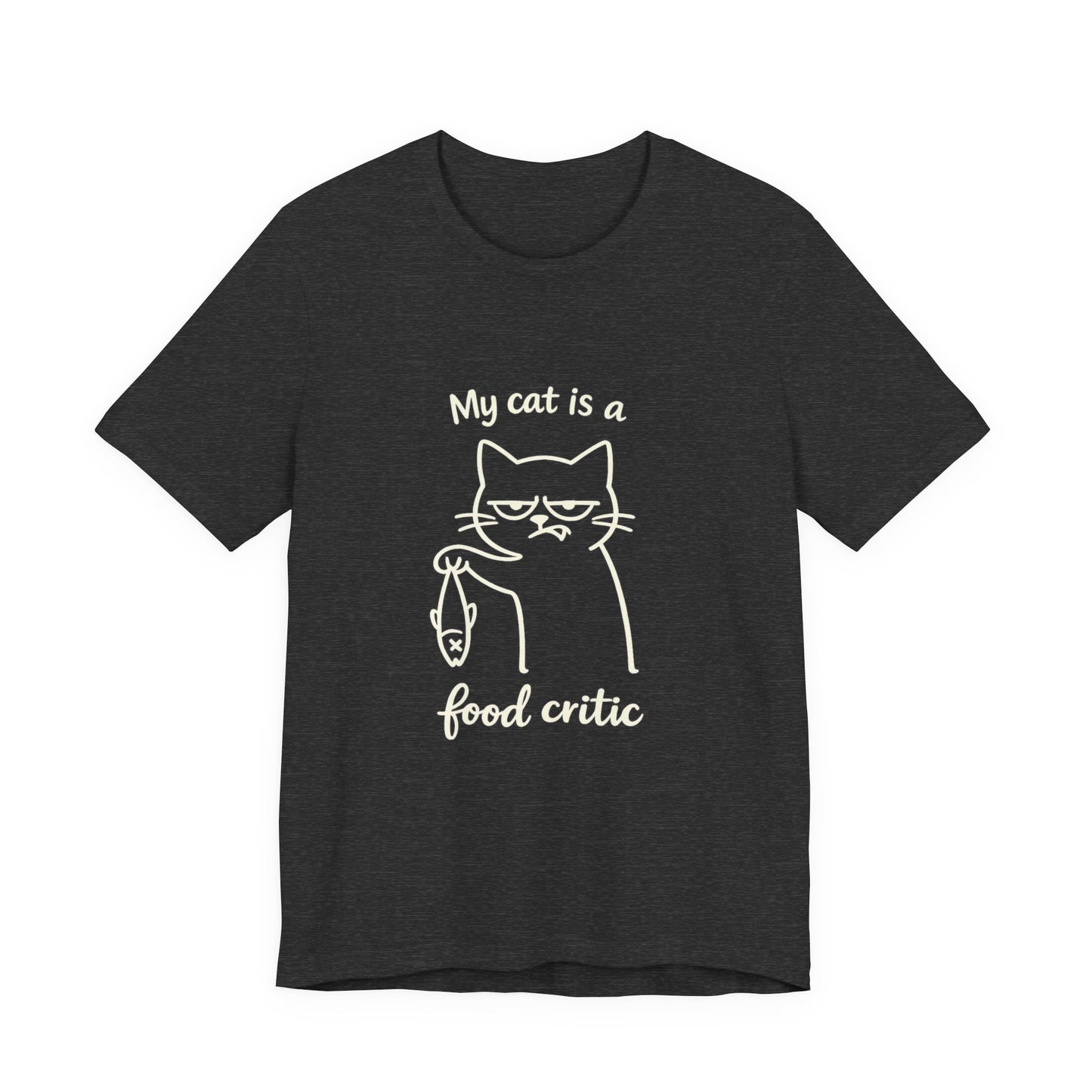 My Cat Is a Food Critic – Minimalist Dark Cat T-Shirt | Cats with Character
