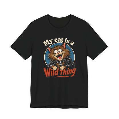 My Cat Is A Wild Thing – Funny Punk Cat T-Shirt | Cats With Character