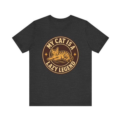 My Cat Is A Lazy Legend – Retro Vintage Dark T-Shirt | Cats With Character