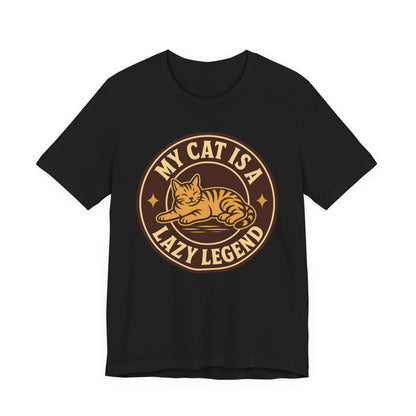 My Cat Is A Lazy Legend – Retro Vintage Dark T-Shirt | Cats With Character