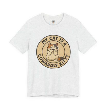 My Cat is a Cowardly Kitty - Retro Whiskers - Unisex Jersey Short Sleeve Tee