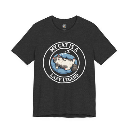My Cat Is A Lazy Legend – Funny Cat T-Shirt Dark | Cats With Character