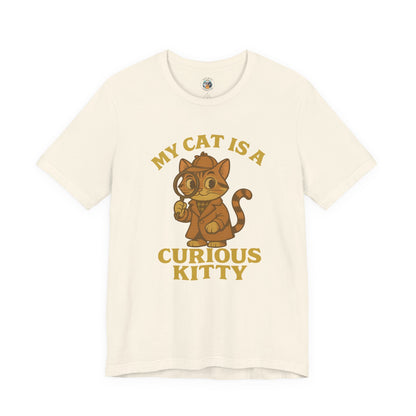 My Cat is a Curious Kitty - Retro Whiskers - Unisex Jersey Short Sleeve Tee