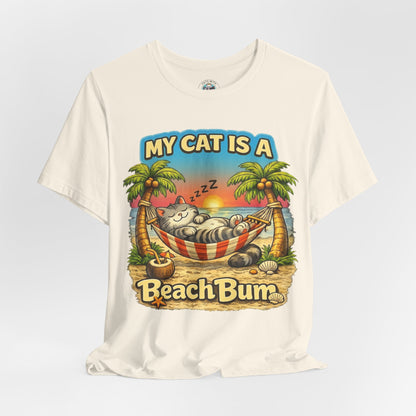 My Cat Is A Beach Bum T-Shirt | Funny Cat Lover Summer T-Shirt