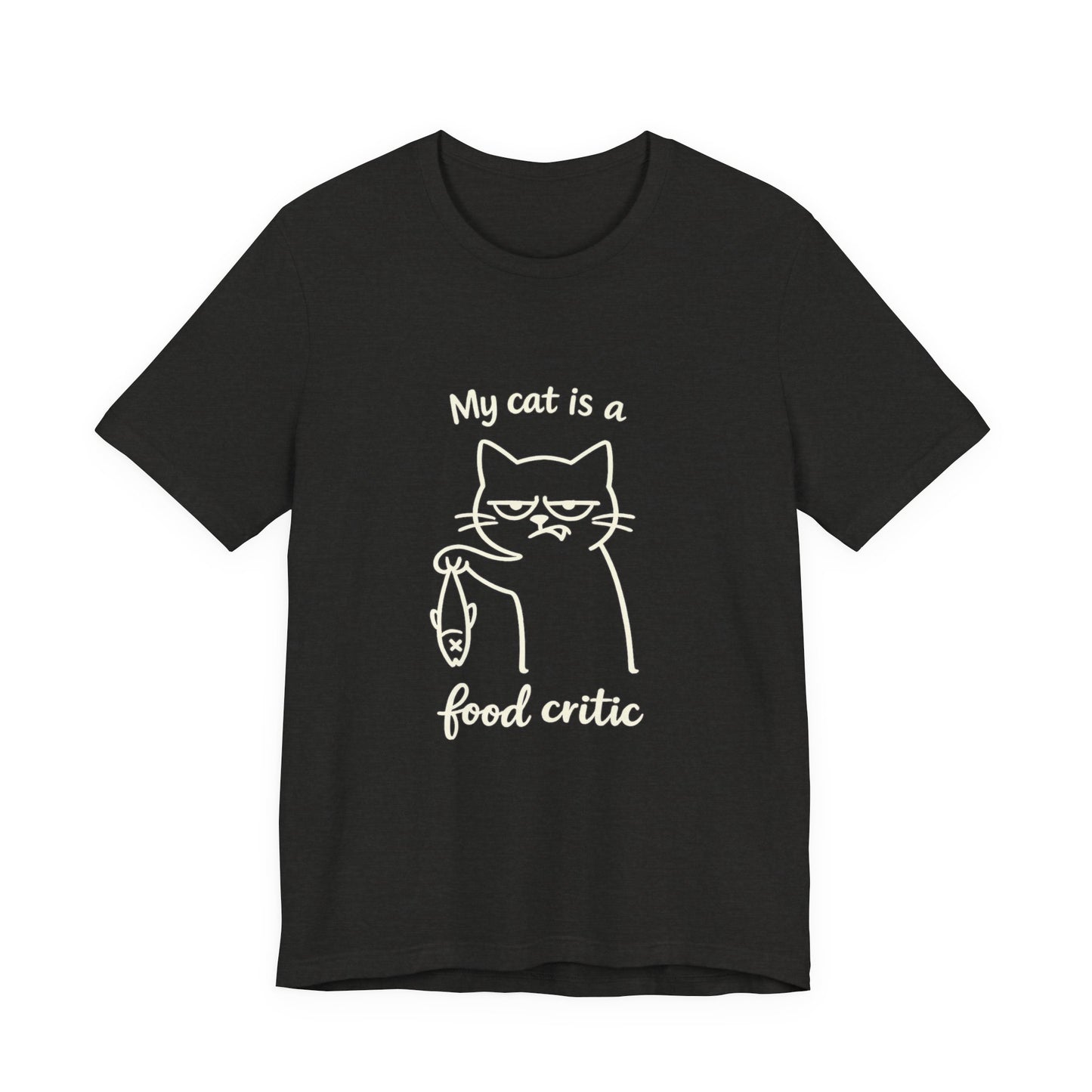 My Cat Is a Food Critic – Minimalist Dark Cat T-Shirt | Cats with Character