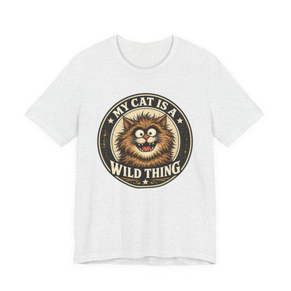 My Cat Is A Wild Thing – Retro Vintage Dark Cat T-Shirt | Cats With Character