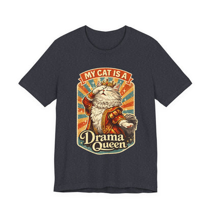 My Cat Is A Drama Queen - Retro Whiskers - Dark Cat T-Shirt | Cats With Character