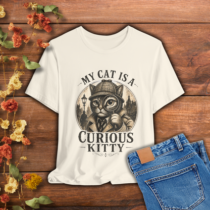My Cat is a Curious Kitty - Retro Whiskers - T-shirt | Cats With Character