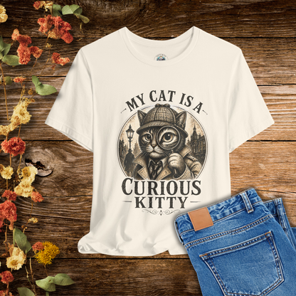 My Cat is a Curious Kitty - Retro Whiskers - T-shirt | Cats With Character