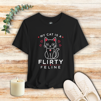My cat is a Flirty Feline - Simply Purrfect - Dark Cat T-Shirt | Cats With Character
