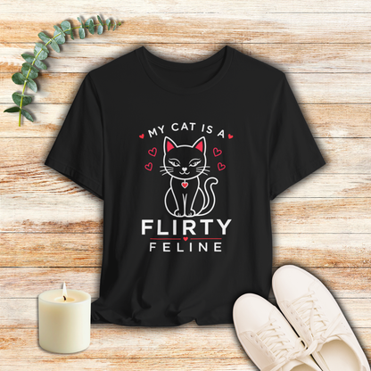 My cat is a Flirty Feline - Simply Purrfect - Dark Cat T-Shirt | Cats With Character