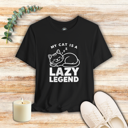 My Cat Is A Lazy Legend – Simply Purrfect Dark Cat T-Shirt | Cats With Character