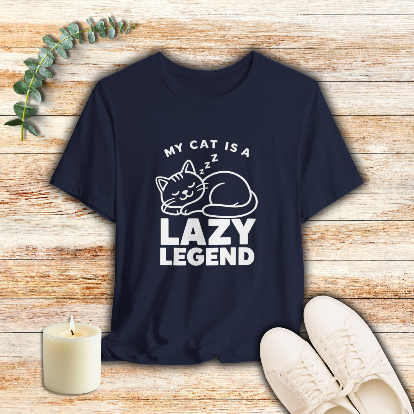 My Cat Is A Lazy Legend – Simply Purrfect Dark Cat T-Shirt | Cats With Character