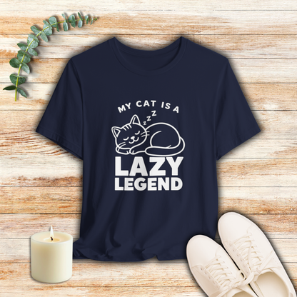 My Cat Is A Lazy Legend – Simply Purrfect Dark Cat T-Shirt | Cats With Character