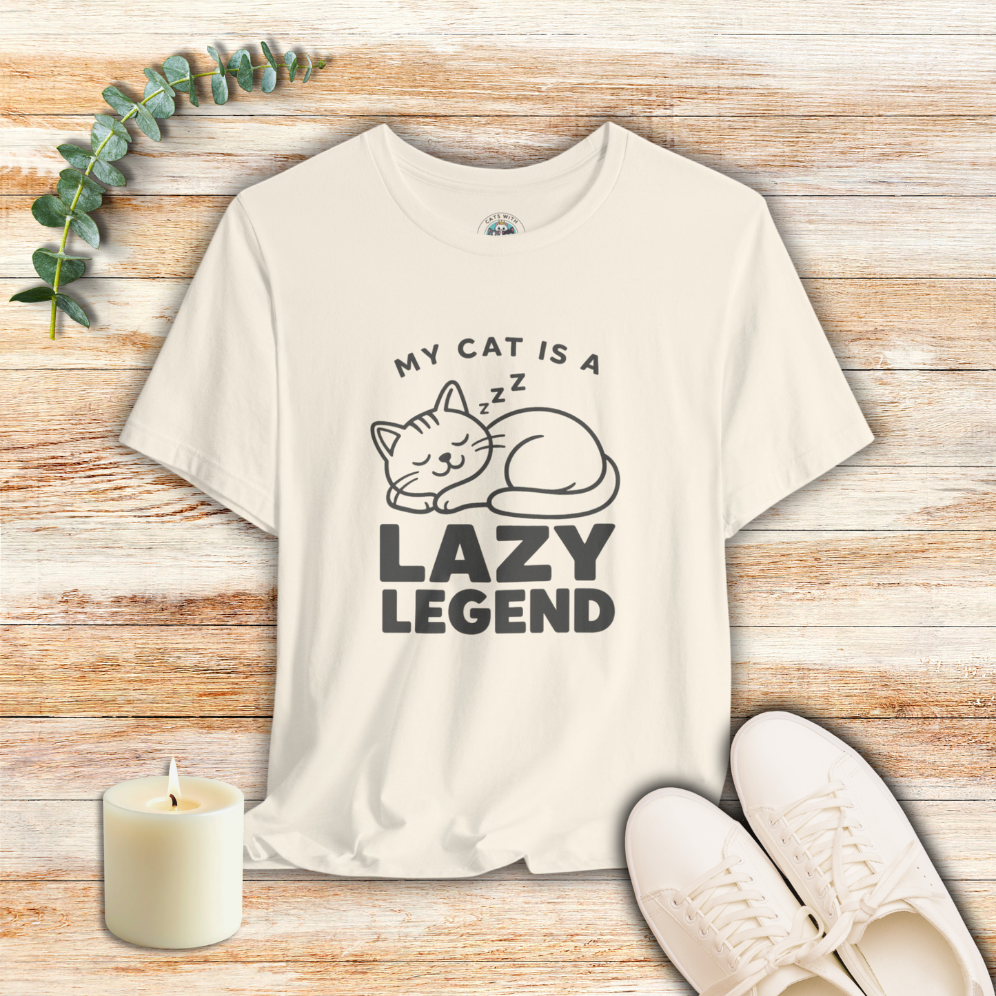 My Cat Is A Lazy Legend – Minimalist Cat T-Shirt | Cats With Character