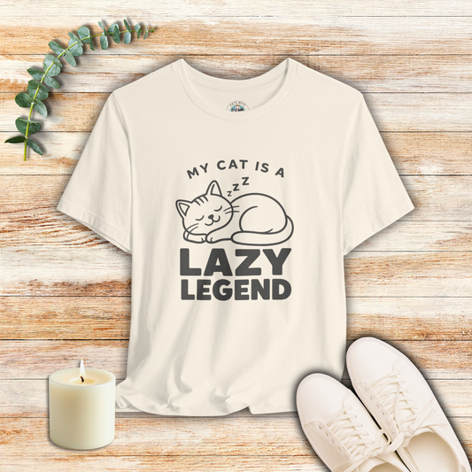 My Cat Is A Lazy Legend – Minimalist Cat T-Shirt | Cats With Character
