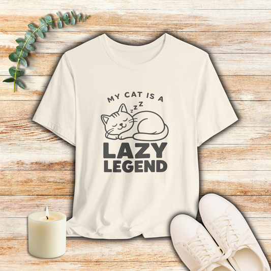 My Cat Is A Lazy Legend – Minimalist Cat T-Shirt | Cats With Character