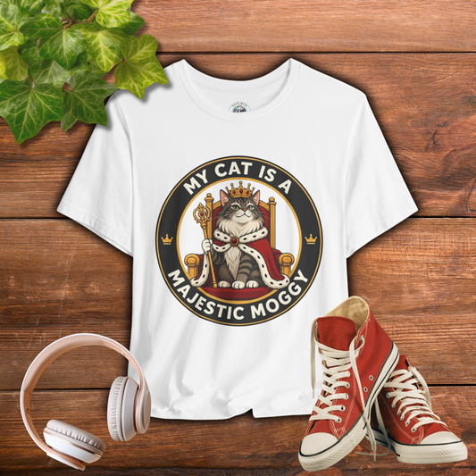 My Cat is a Majestic Moggy - Feline Funnies -T-Shirt  | Cats With Character