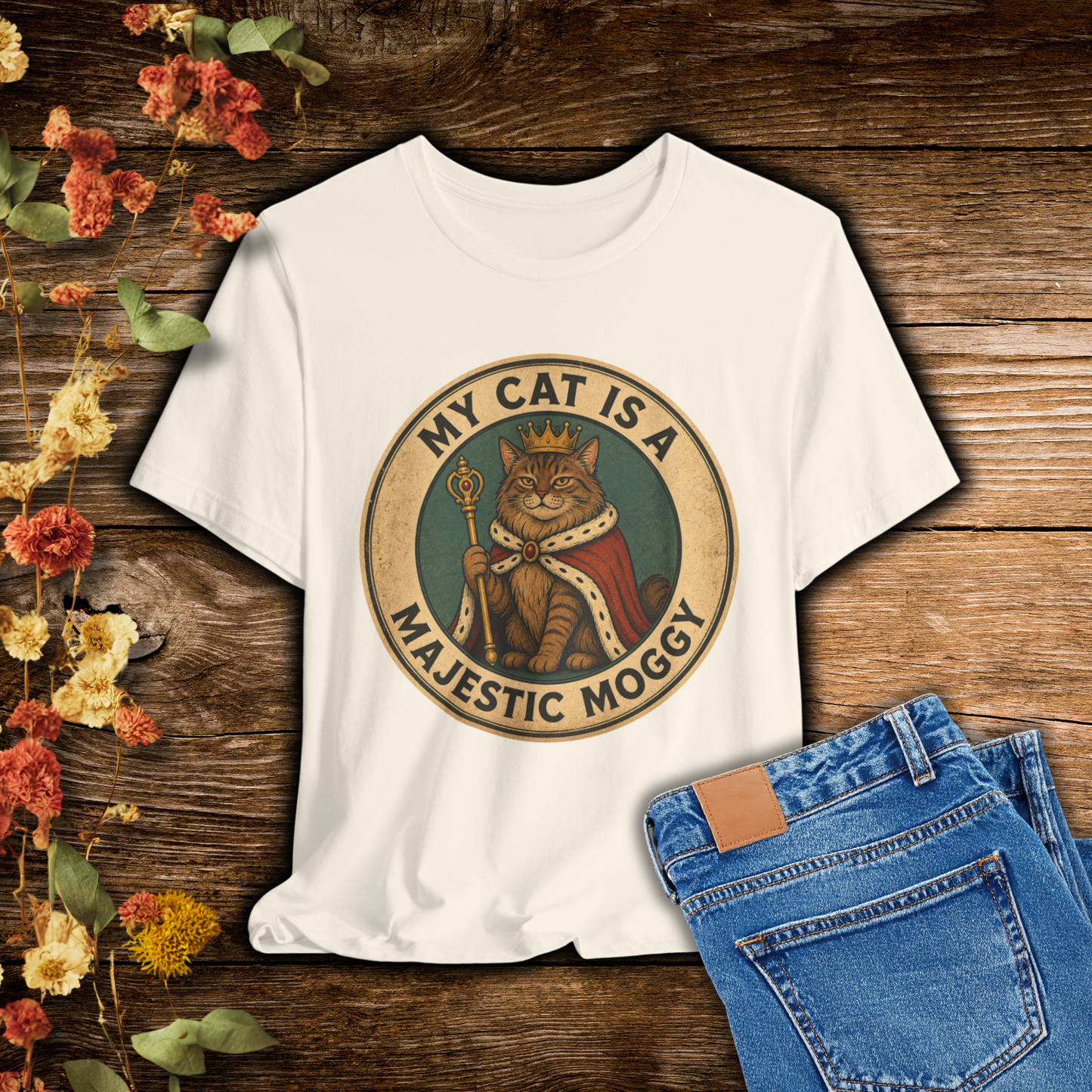 My Cat Is A Majestic Moggy – Retro Vintage Cat T-Shirt | Cats With Character