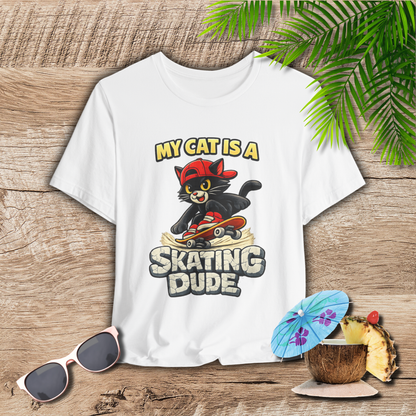 Skater Cat T-Shirt – Funny Skateboarding Cat Tee