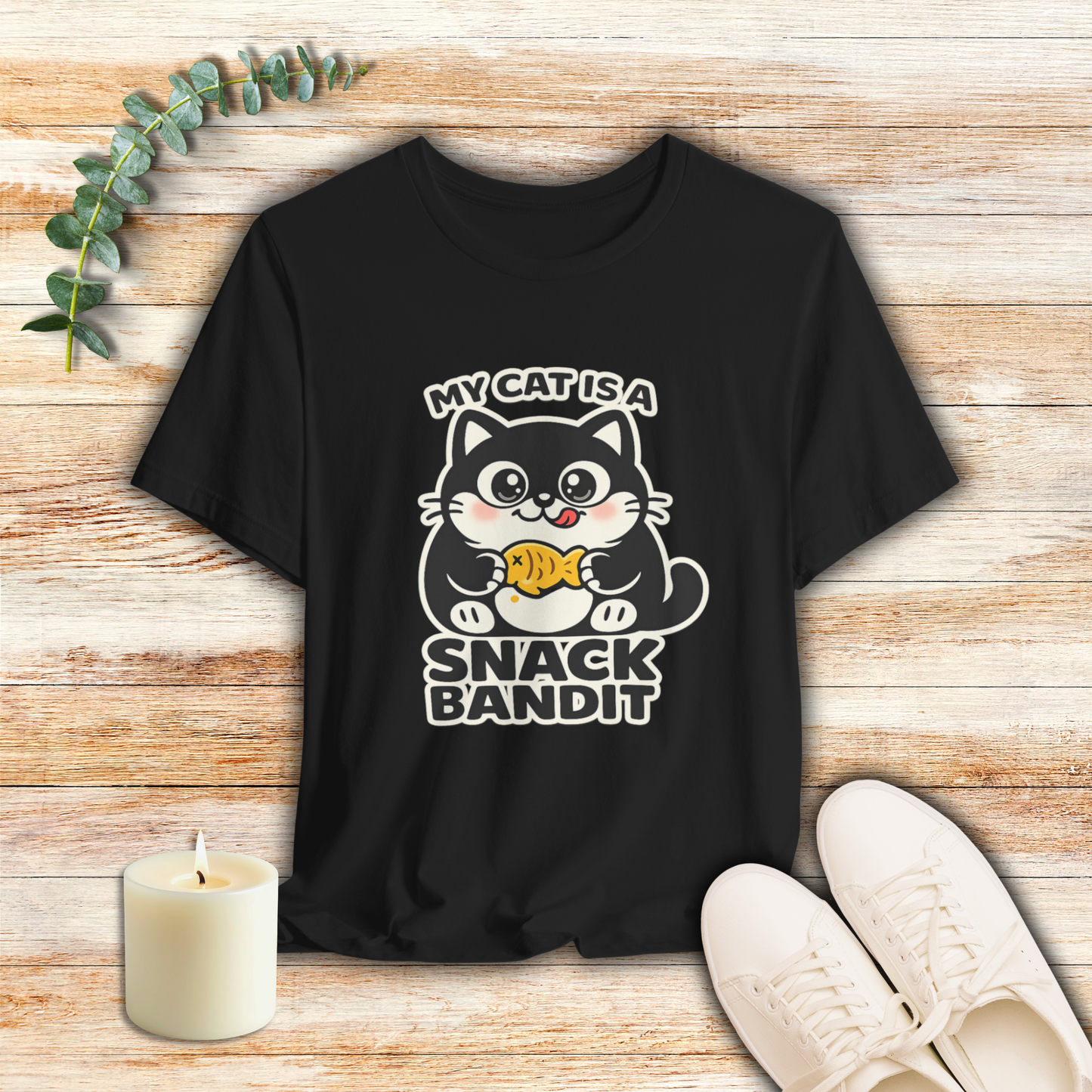 My Cat Is A Snack Bandit – Simply Purrfect - Dark Cat T-Shirt | Cats With Character