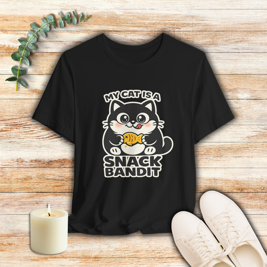 My Cat Is A Snack Bandit – Simply Purrfect - Dark Cat T-Shirt | Cats With Character