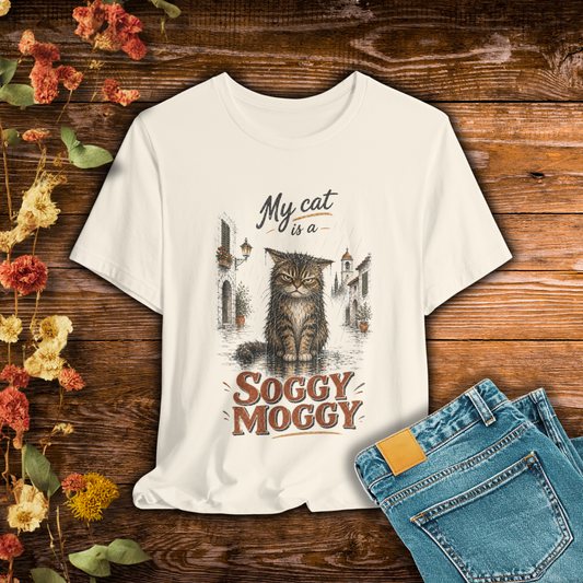 My Cat Is a Soggy Moggy – Retro Whiskers -Cat T-Shirt