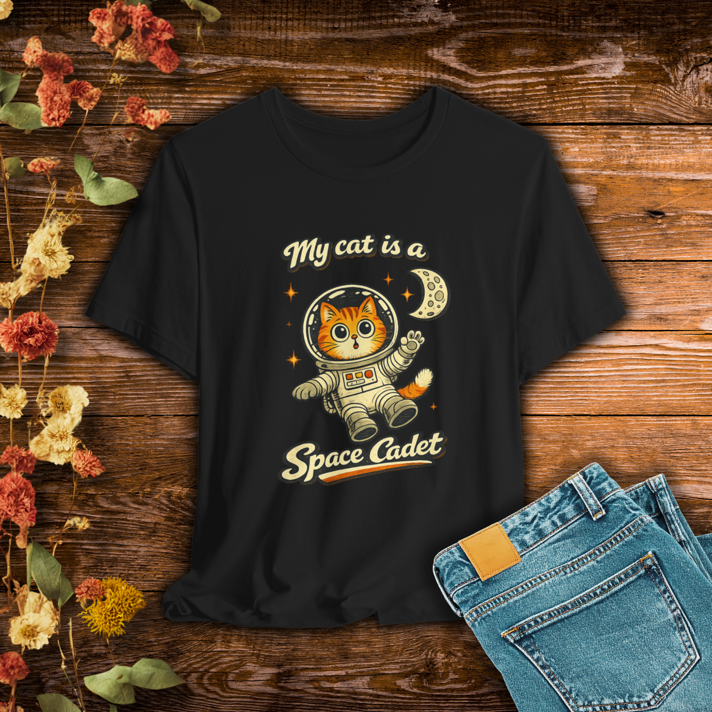 My Cat Is a Space Cadet – Retro Astronaut Cat T-Shirt | Cats with Character