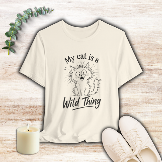 My Cat Is A Wild Thing – Minimalist Cat T-Shirt | Cats With Character